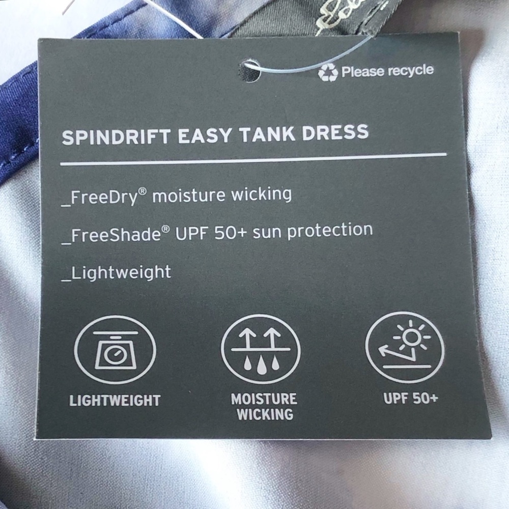 Eddie Bauer Spindrift Tie Waist Tank Dress, Blue and White Striped Tie Dye 2X - Picture 11 of 16